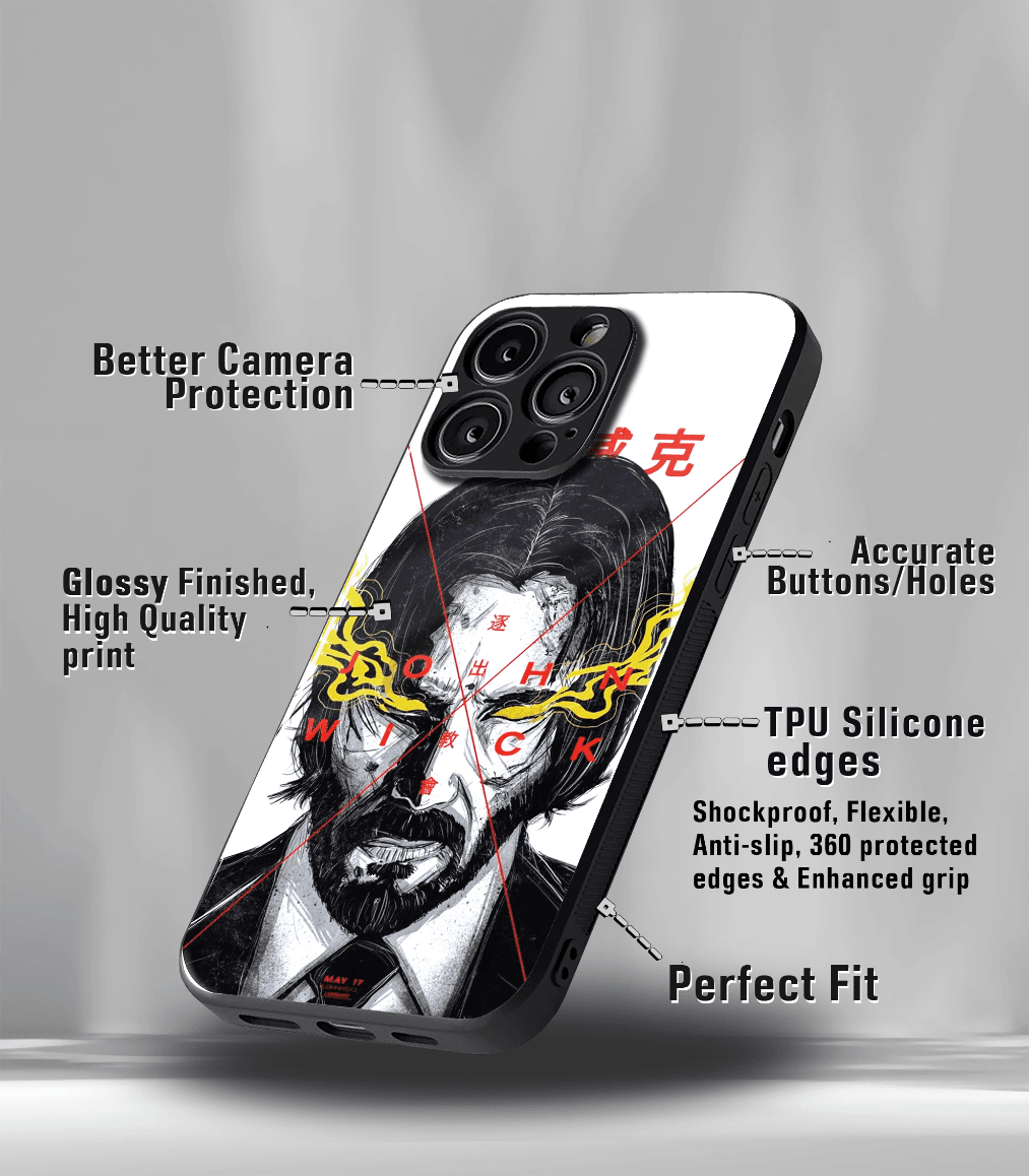john wick premium glossy phone case compatible for all phone models!
