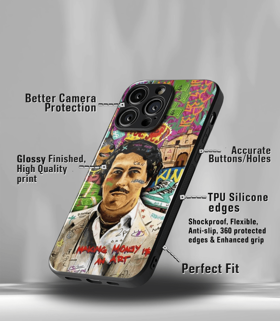pablo escobar premium glossy phone case compatible for all phone models!