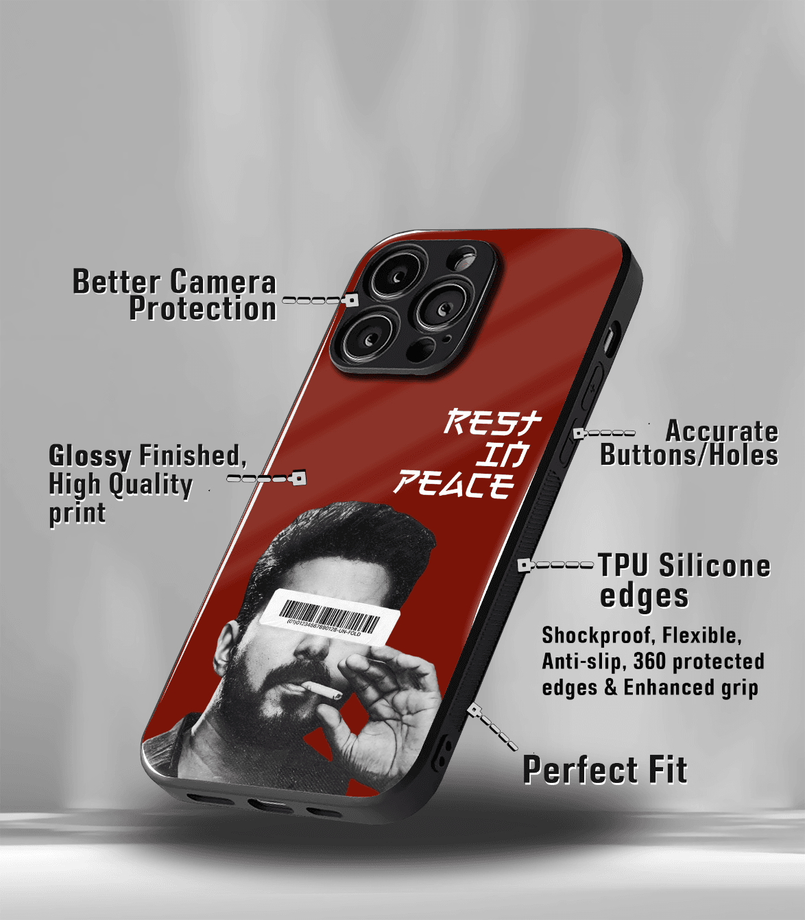 thalapathy vijay leo art premium glossy phone case compatible for all phone models!