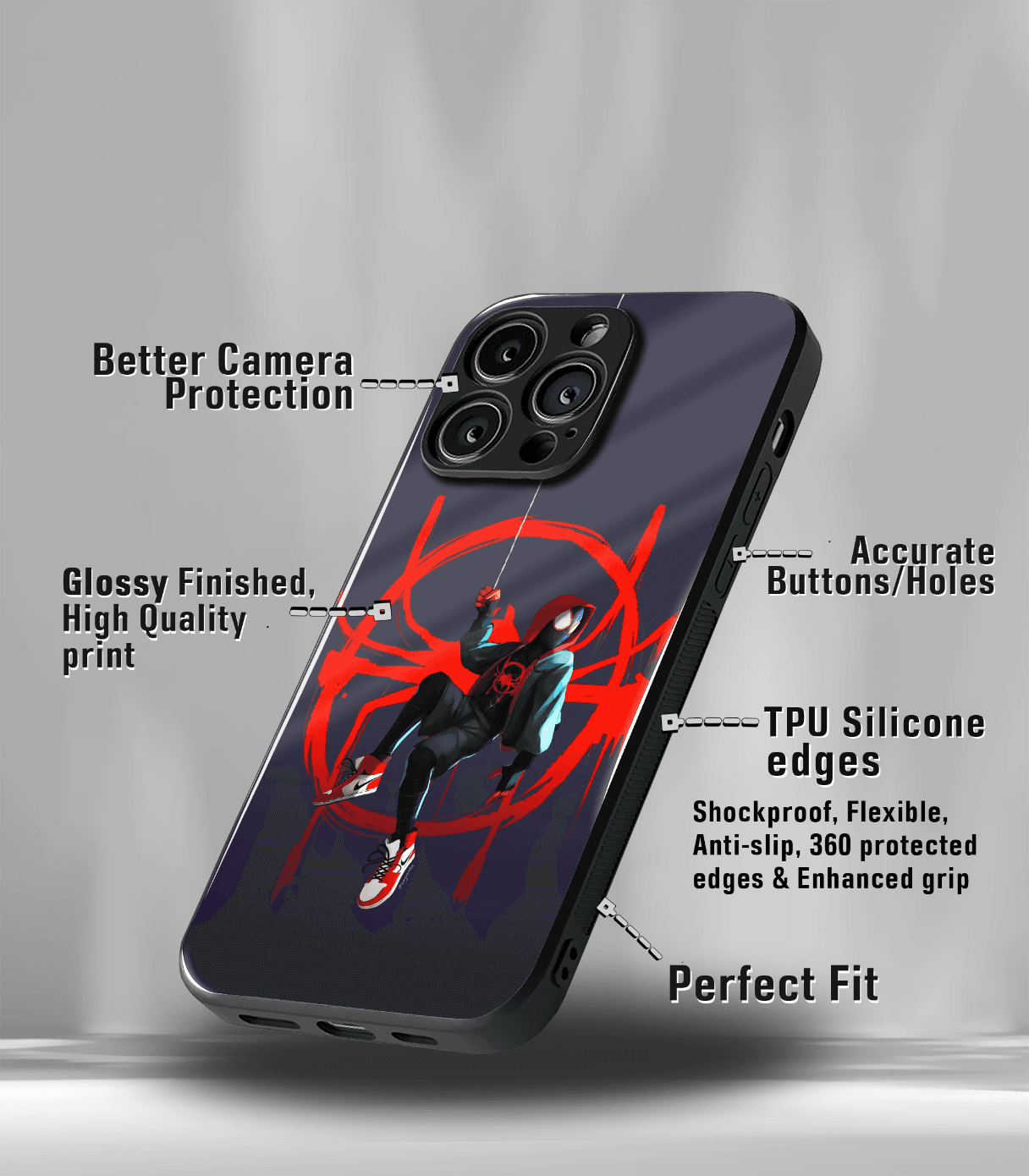 superhero edition premium glossy phone case compatible for all phone models!