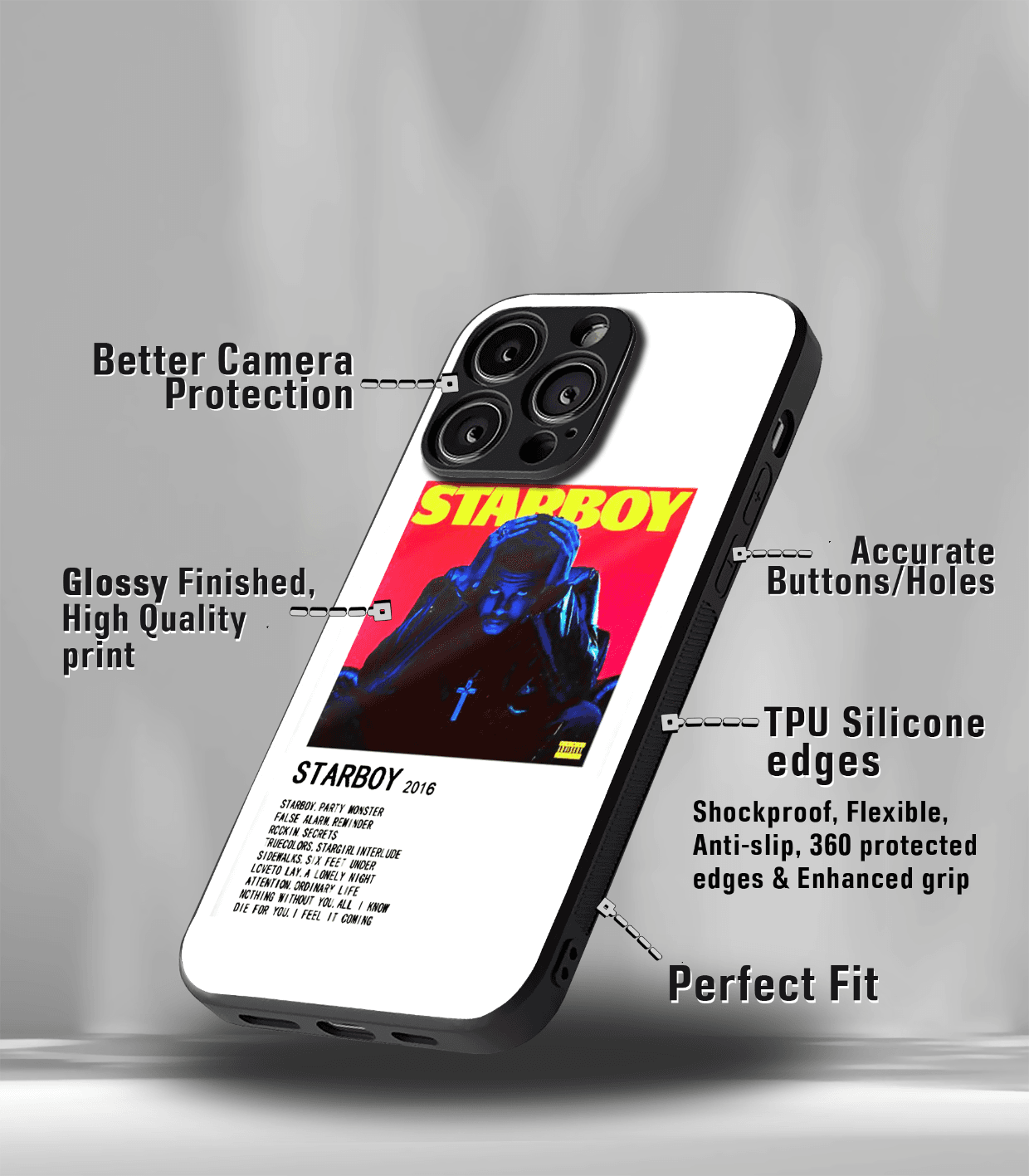 starboy spotify edition premium glossy phone case compatible for all phone models!