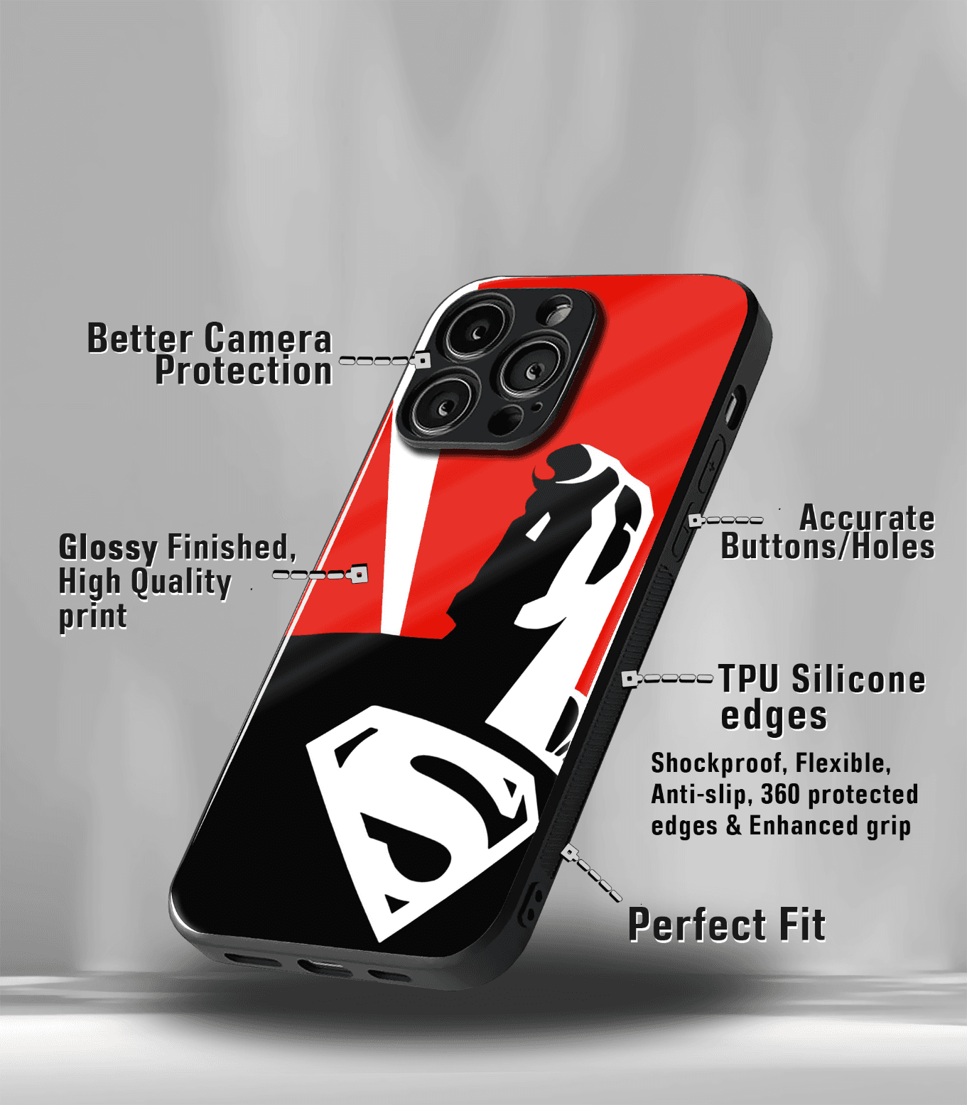 superhero edition premium glossy phone case compatible for all phone models!