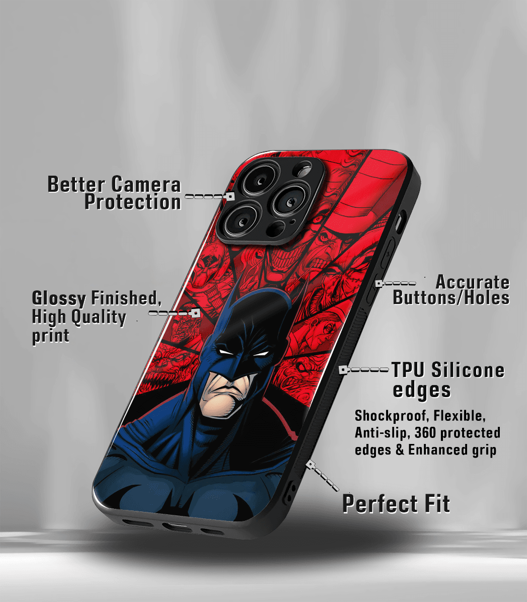 superhero edition premium glossy phone case compatible for all phone models!