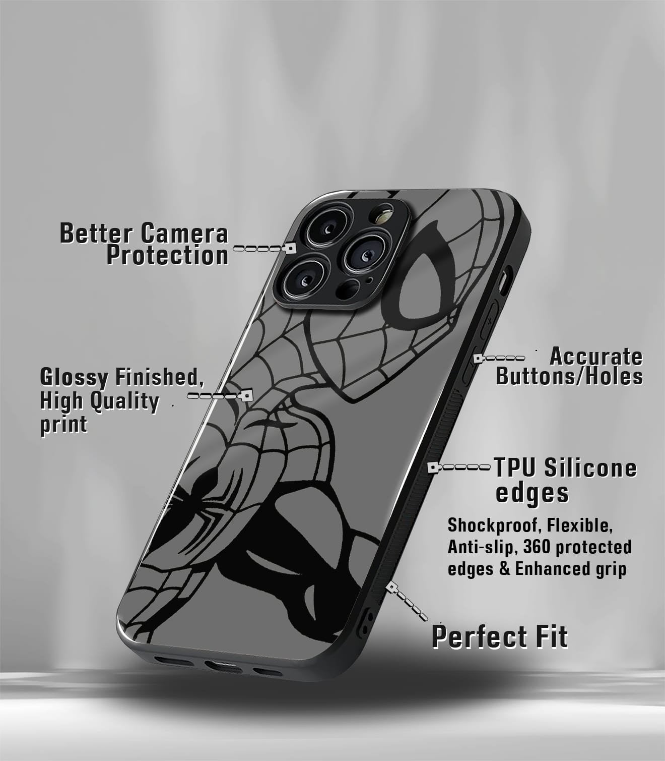 superhero edition premium glossy phone case compatible for all phone models!