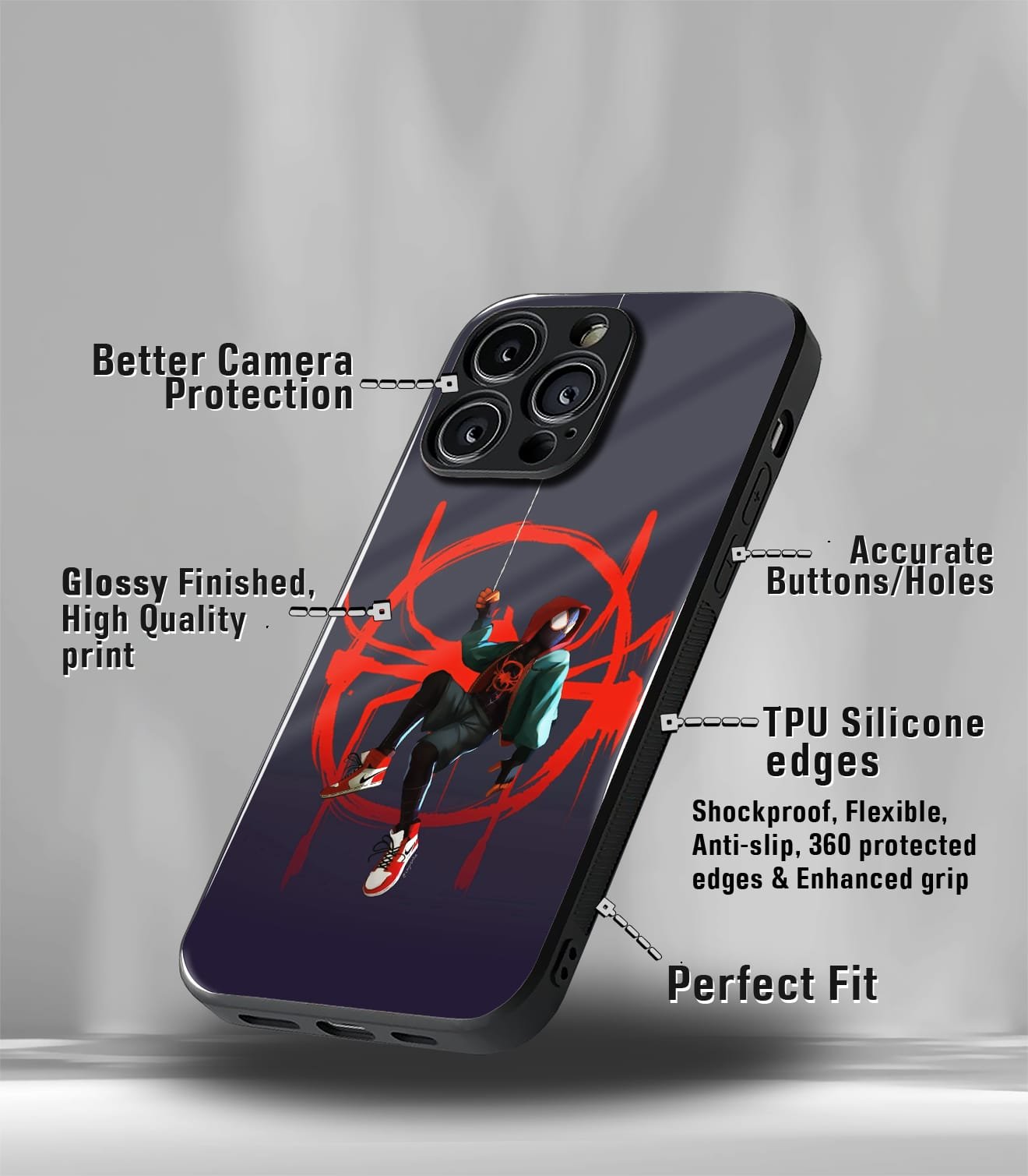 superhero edition premium glossy phone case compatible for all phone models!