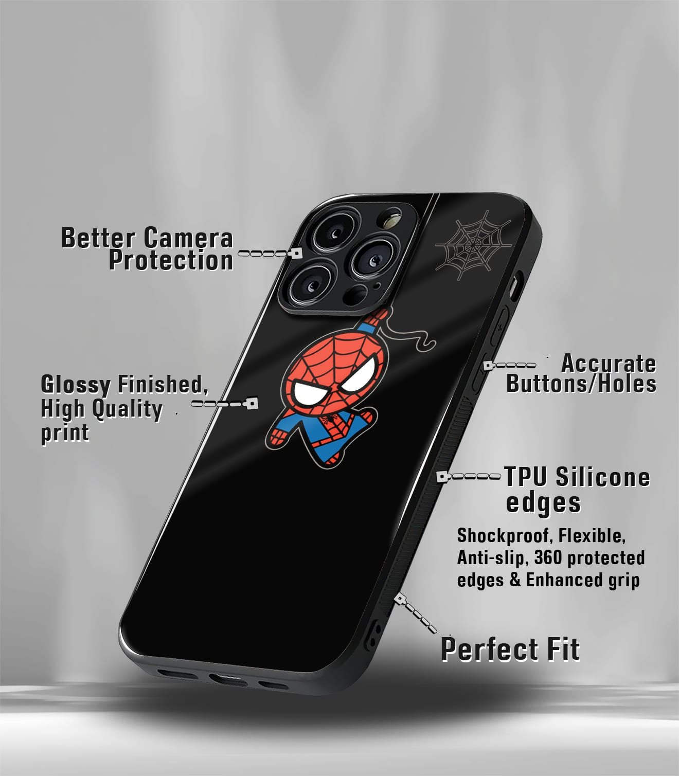 superhero kid edition premium glossy phone case compatible for all phone models!