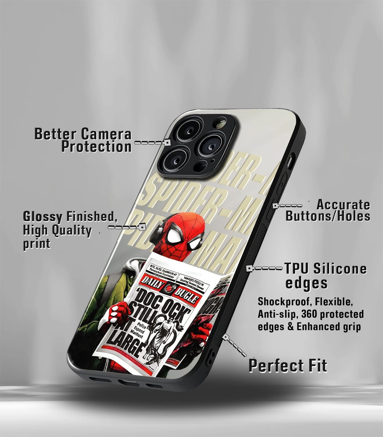 superhero edition premium glossy phone case compatible for all phone models!