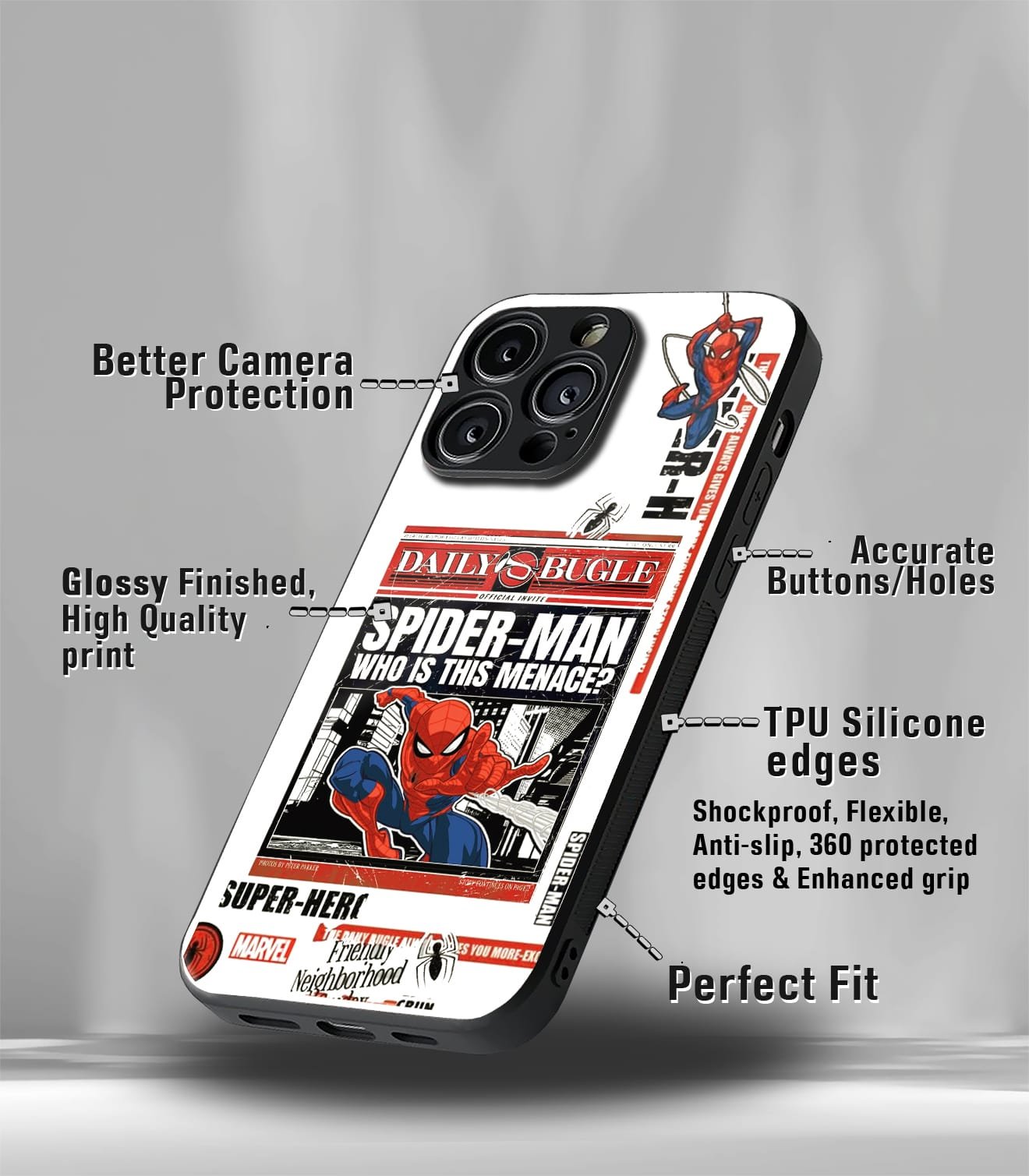 superhero edition premium glossy phone case compatible for all phone models!