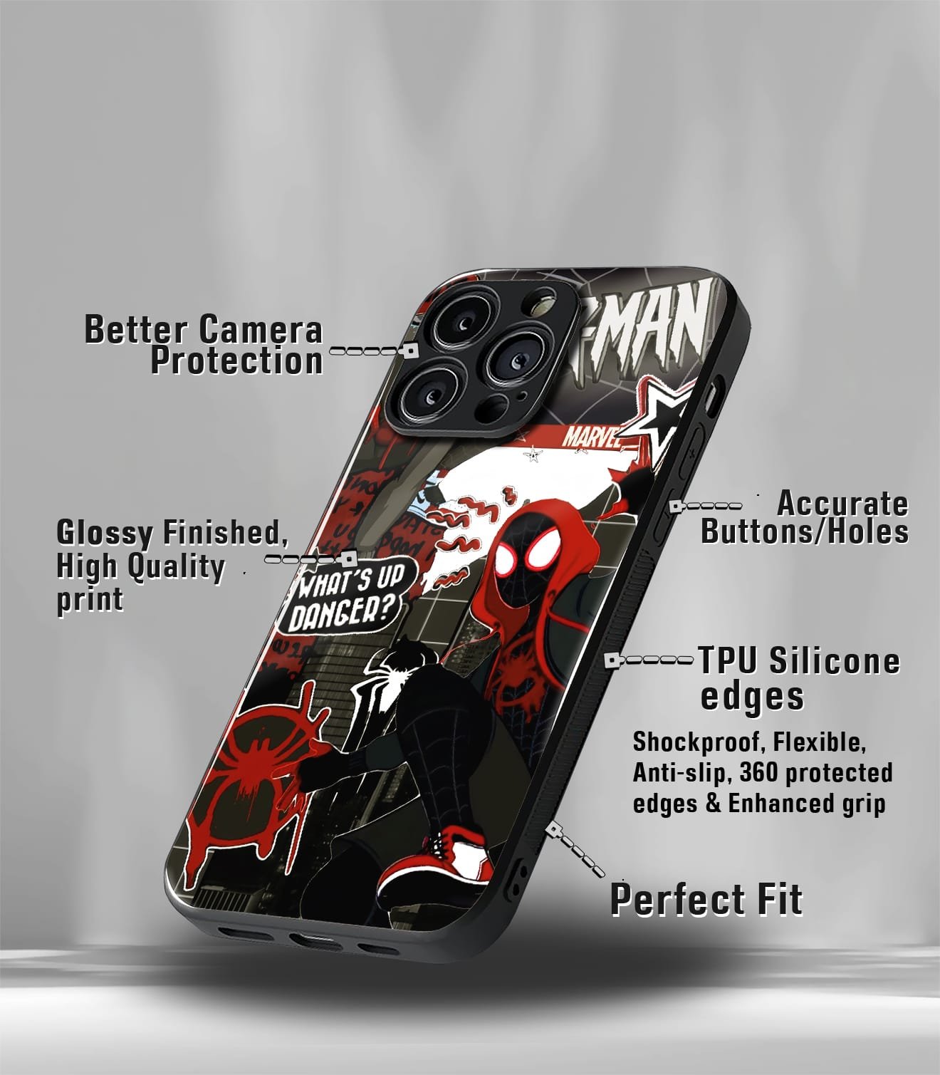 superhero edition premium glossy phone case compatible for all phone models!