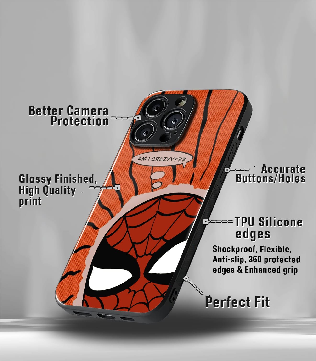 superhero edition premium glossy phone case compatible for all phone models!