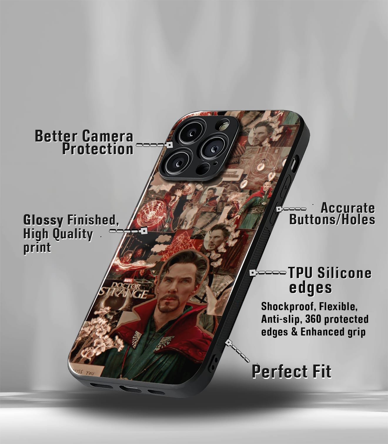 superhero edition premium glossy phone case compatible for all phone models!