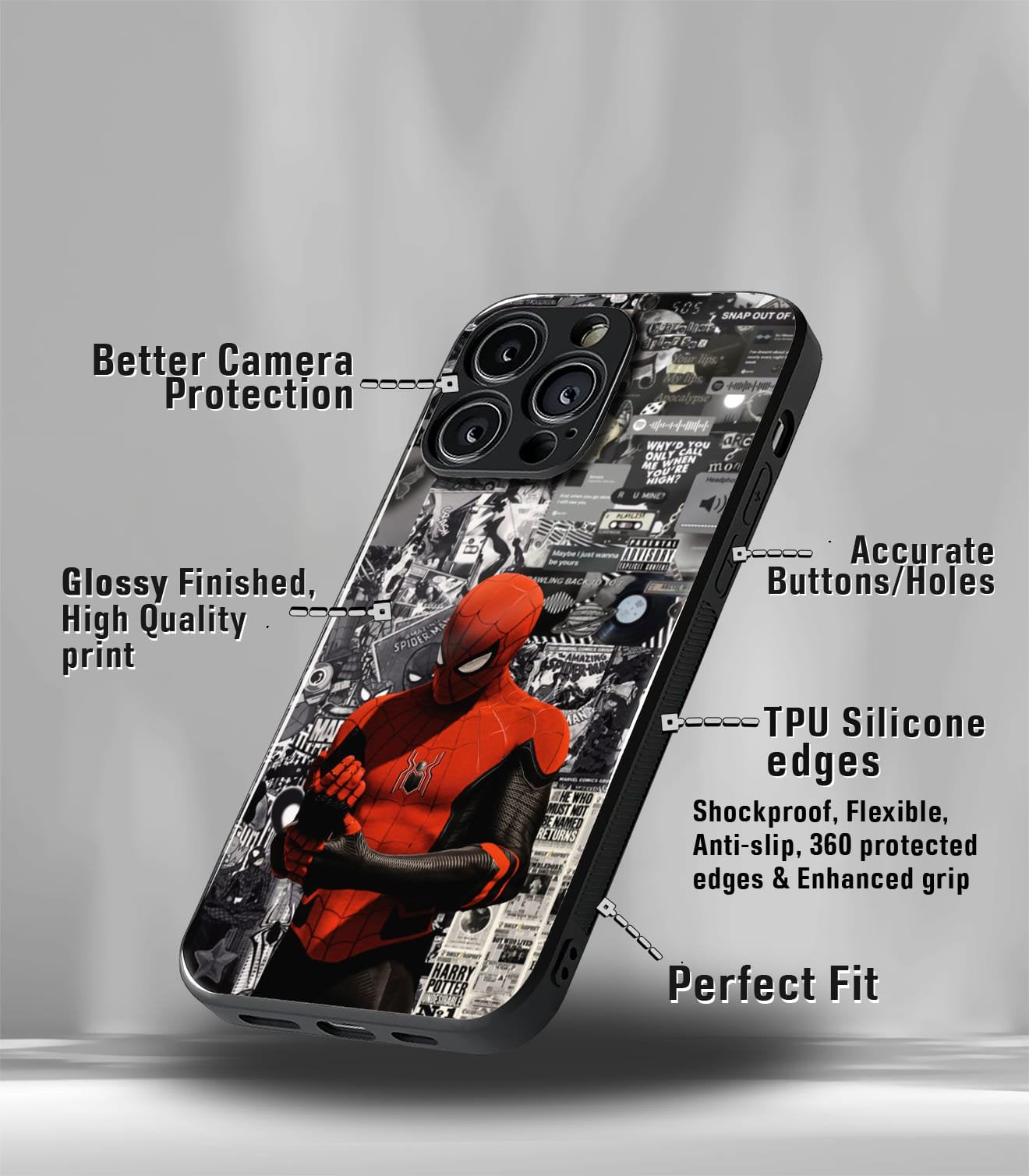 superhero edition premium glossy phone case compatible for all phone models!