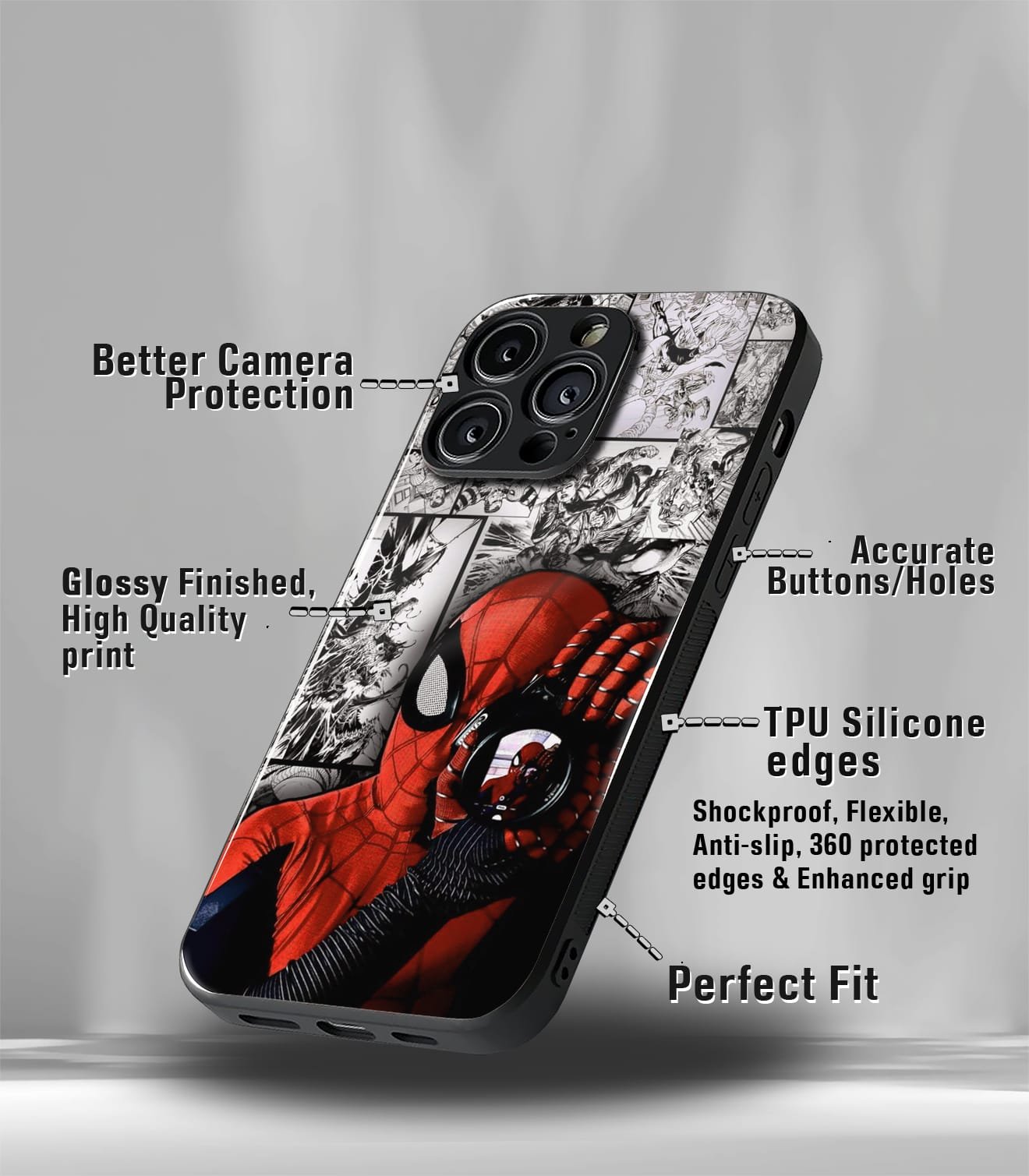 superhero edition premium glossy phone case compatible for all phone models!
