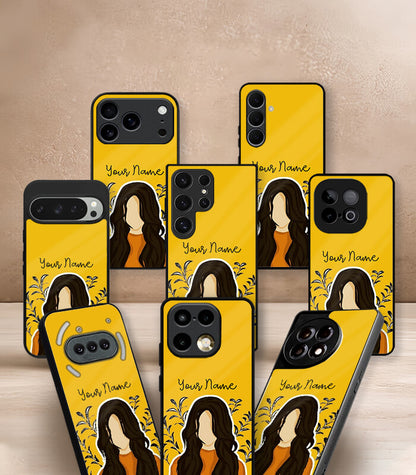 Graffiti Girl Customized NAME Printed Premium Glossy Phone Case