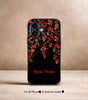 Black floral Customized NAME Printed Premium Glossy Phone Case