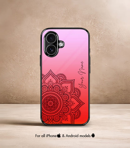 Mandala Art Customized NAME Printed Premium Glossy Phone Case