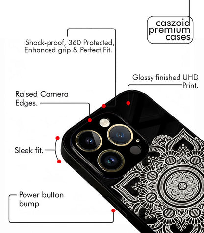 Round Mandala Customized NAME Printed Premium Glossy Phone Case