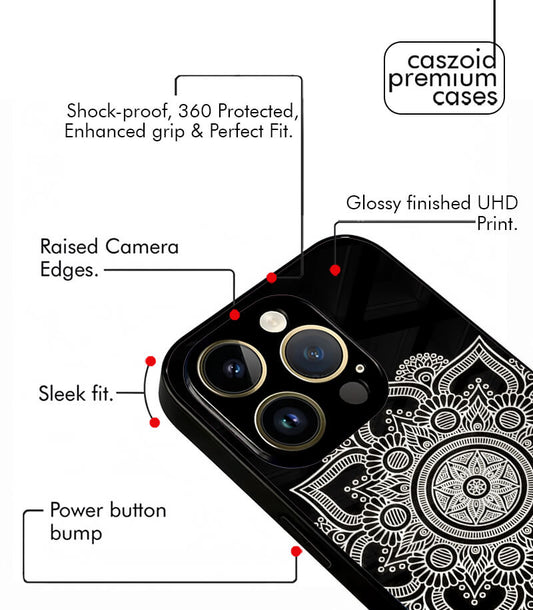 Round Mandala Customized NAME Printed Premium Glossy Phone Case