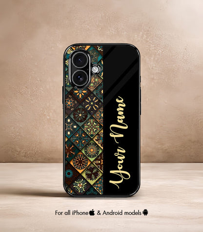 Aztec Pattern Customized NAME Printed Premium Glossy Phone Case