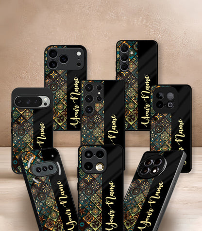 Aztec Pattern Customized NAME Printed Premium Glossy Phone Case