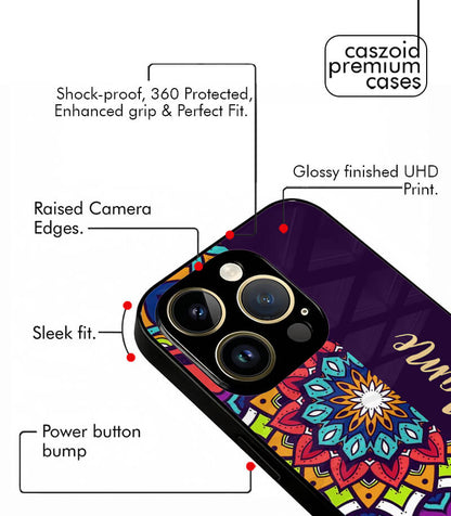 Half Mandala Customized NAME Printed Premium Glossy Phone Case