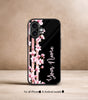 Pink Floral Customized NAME Printed Premium Glossy Phone Case