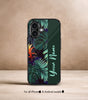 Floral Leaves Customized NAME Printed Premium Glossy Phone Case