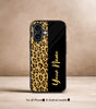 Leopard Pattern Customized NAME Printed Premium Glossy Phone Case