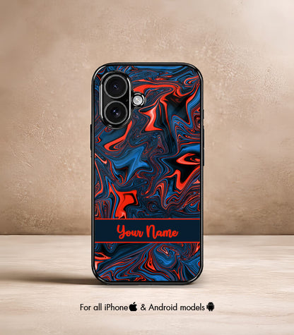 Red Marble Customized NAME Printed Premium Glossy Phone Case