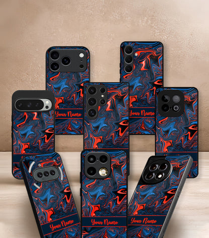 Red Marble Customized NAME Printed Premium Glossy Phone Case