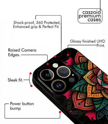 Colorful Mandala Customized NAME Printed Premium Glossy Phone Case