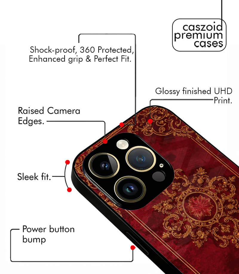 red persian carpet x arabic name printed premium glossy phone case
