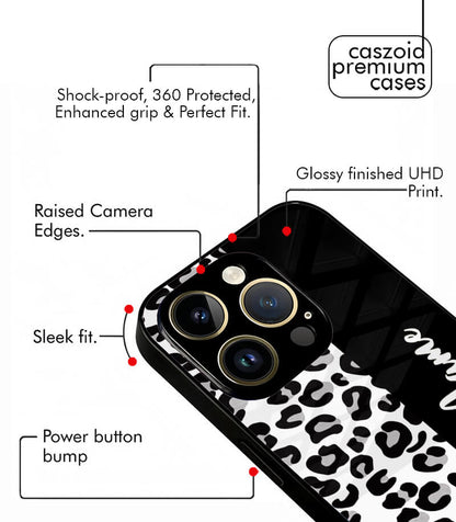Leopard Pattern Customized NAME Printed Premium Glossy Phone Case