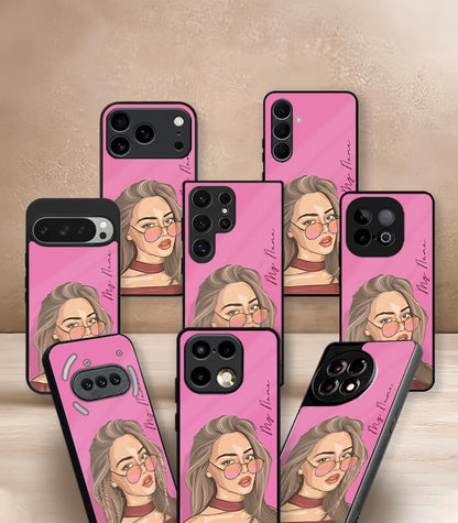 Vector Girl Customized NAME Printed Premium Glossy Phone Case