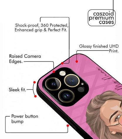 Vector Girl Customized NAME Printed Premium Glossy Phone Case