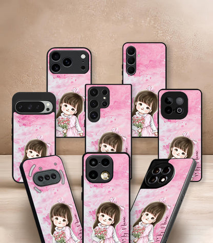 Cute Baby Girl Customized NAME Printed Premium Glossy Phone Case