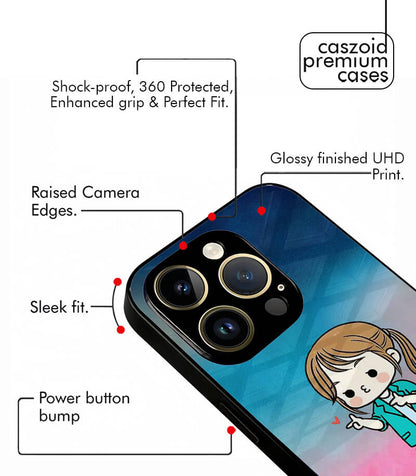 Cute Girl Customized NAME Printed Premium Glossy Phone Case