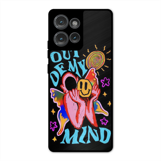 OUT OF MIND PSYCH FLORAL BLACK METAL COVER FOR MOTOROLA EDGE 50