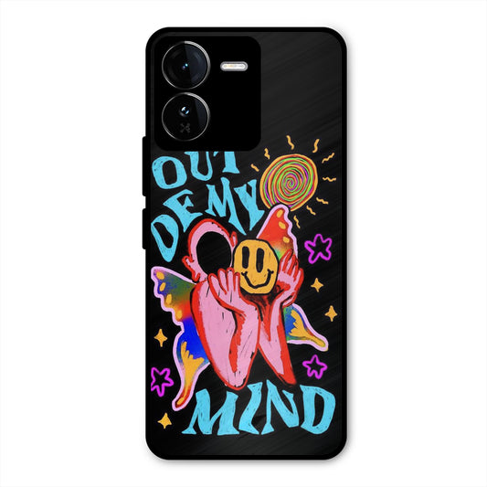 OUT OF MIND PSYCH FLORAL BLACK NEW METAL COVER FOR IQOO Z9 5G