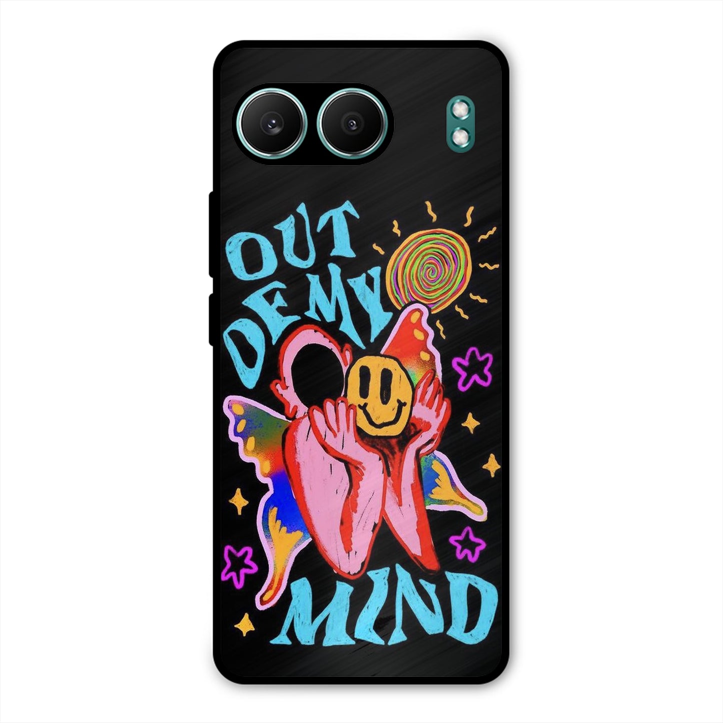 OUT OF MIND PSYCH FLORAL BLACK PREMIUM GLOSSY PHONECASE FOR ONEPLUS NORD 4