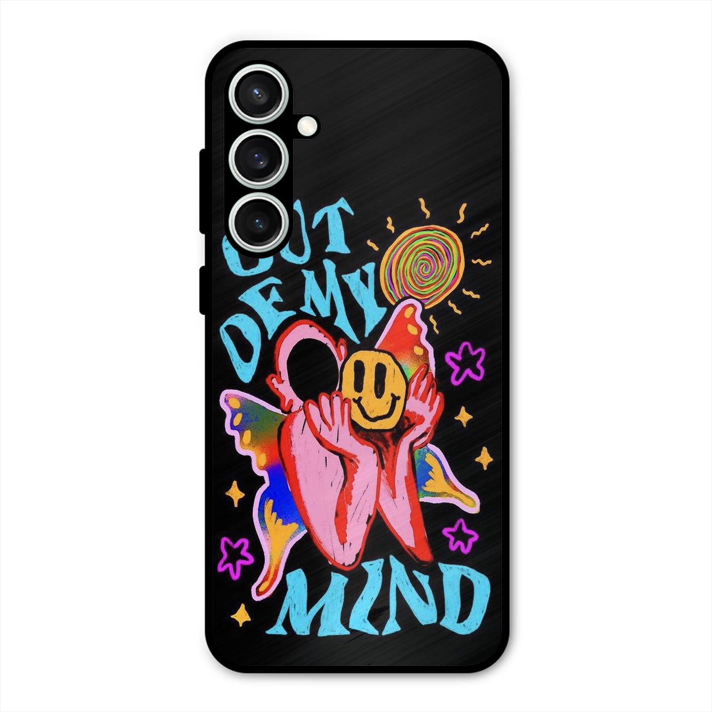 OUT OF MIND PSYCH FLORAL BLACK PREMIUM GLOSSY PHONECASE FOR SAMSUNG S23 FE 5G