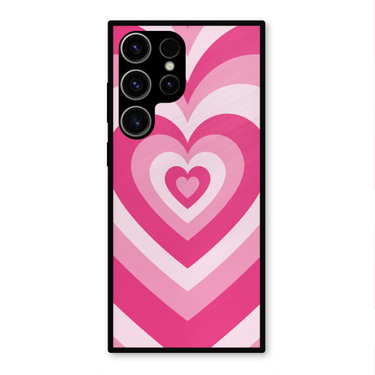 PINK RED HEART Y2K AESTHETIC METAL COVER FOR SAMSUNG S23 ULTRA