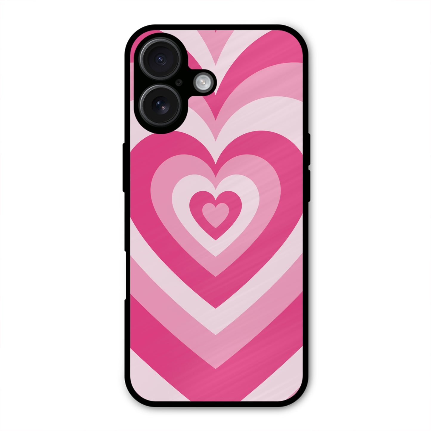 PINK RED HEART Y2K AESTHETIC METAL COVER FOR IPHONE 16