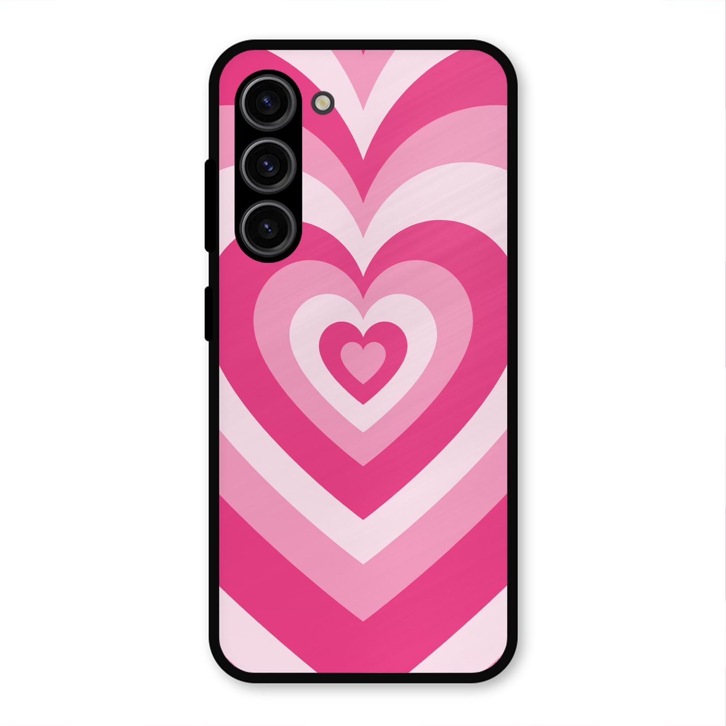 PINK RED HEART Y2K AESTHETIC METAL COVER FOR SAMSUNG S23