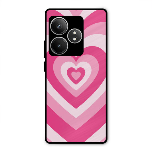 PINK RED HEART Y2K AESTHETIC NEW METAL COVER FOR REALME GT 6T