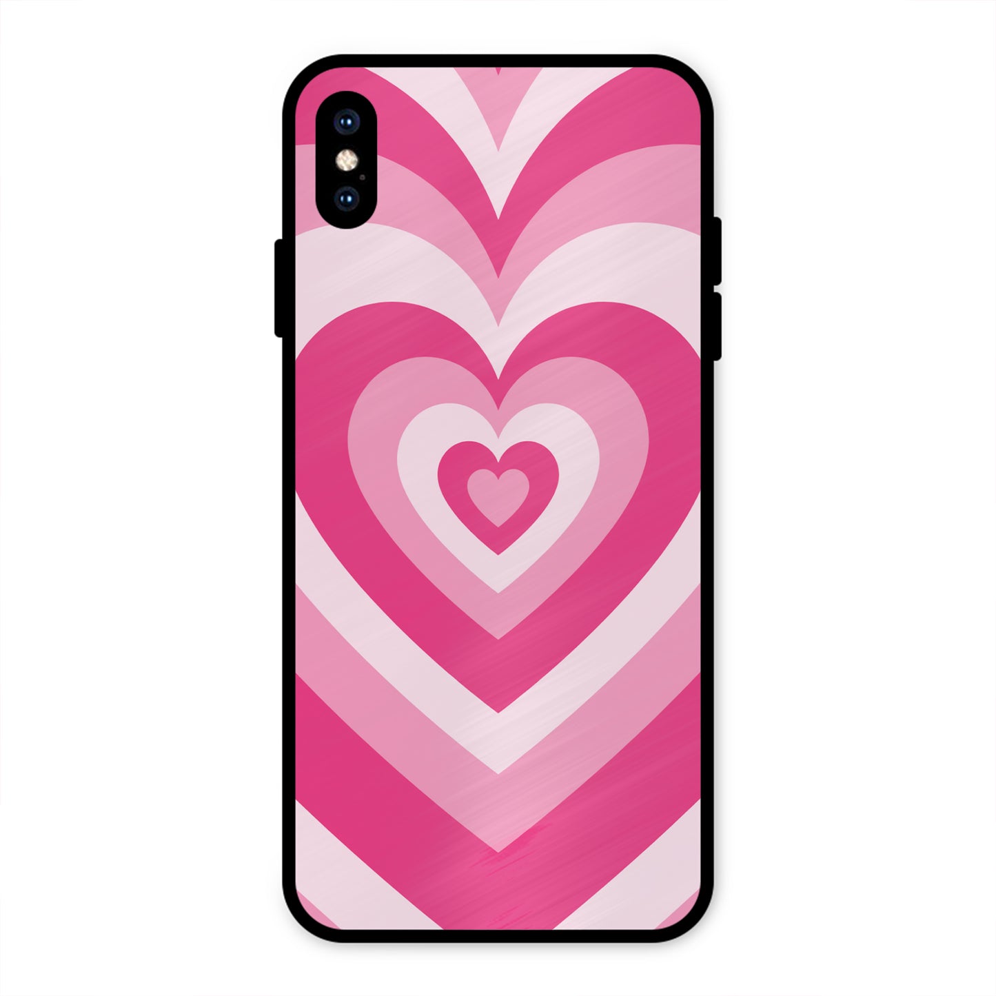 PINK RED HEART Y2K AESTHETIC PREMIUM GLOSSY PHONECASE FOR IPHONE XS MAX