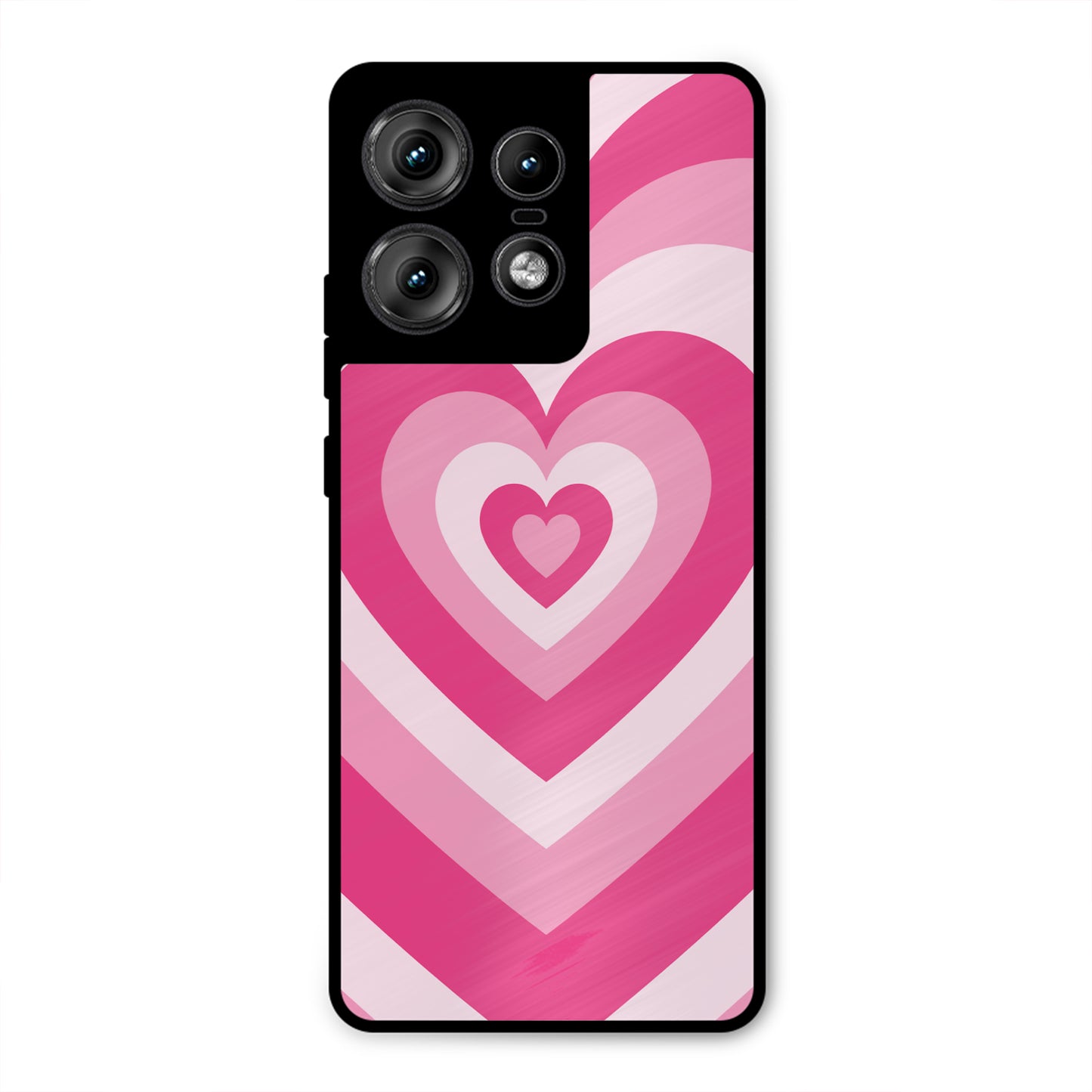 PINK RED HEART Y2K AESTHETIC NEW METAL COVER FOR MOTOROLA EDGE 50 PRO