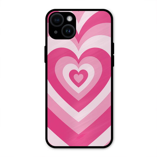 PINK RED HEART Y2K AESTHETIC NEW METAL COVER FOR IPHONE 14 PLUS