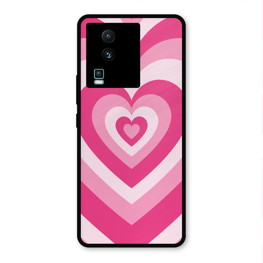 PINK RED HEART Y2K AESTHETIC NEW METAL COVER FOR IQOO NEO 7