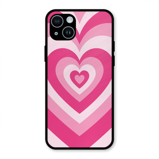 PINK RED HEART Y2K AESTHETIC NEW METAL COVER FOR IPHONE 14